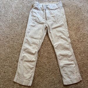 Rag & Bone cotton/linen beige striped pants, size 25